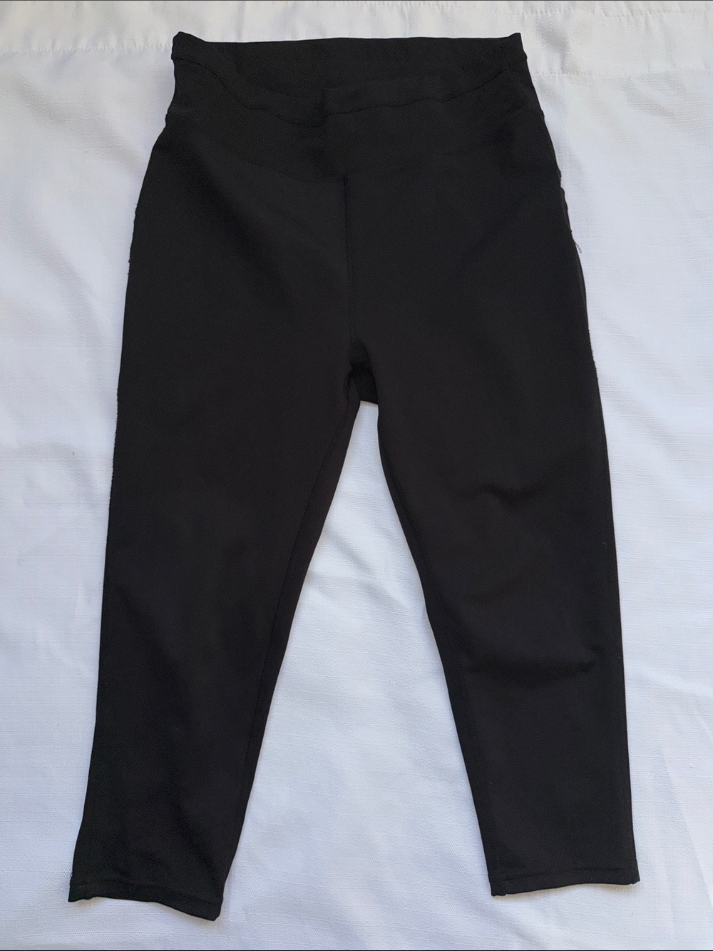 Pop Fit Black Active Capri Length Leggings with Pockets Women's Size Large